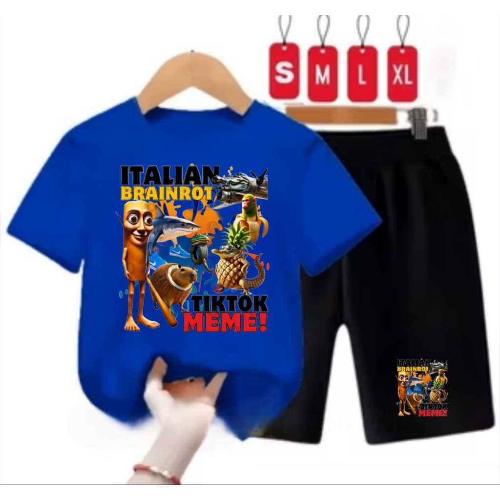 0-10TAHUN | SETELAN BAJU ANAK ANAK ITALIAN BRAINROT MEME TIKTOK / BAJU UNTUK ANAK LAKI LAKI DAN PERE