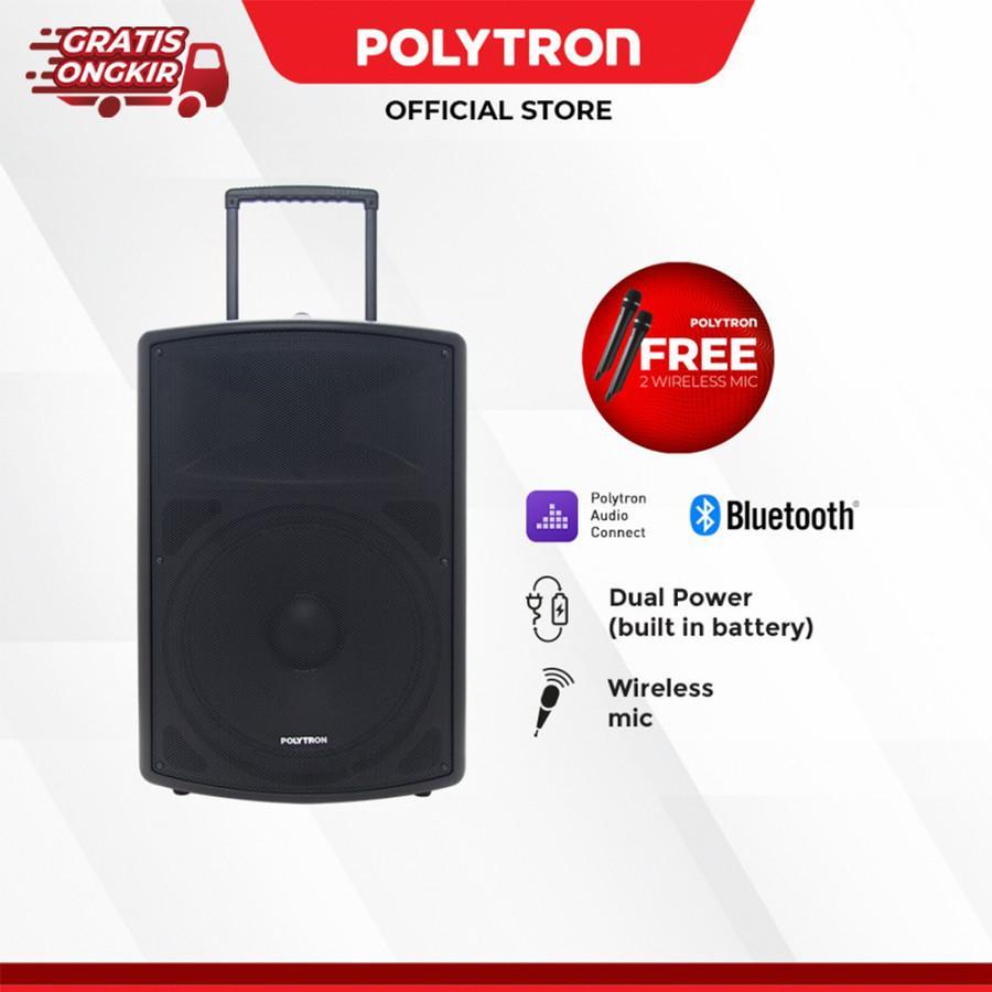 POLYTRON Speaker Portable Bluetooth Karaoke 15 Inch PAS-PRO15F3