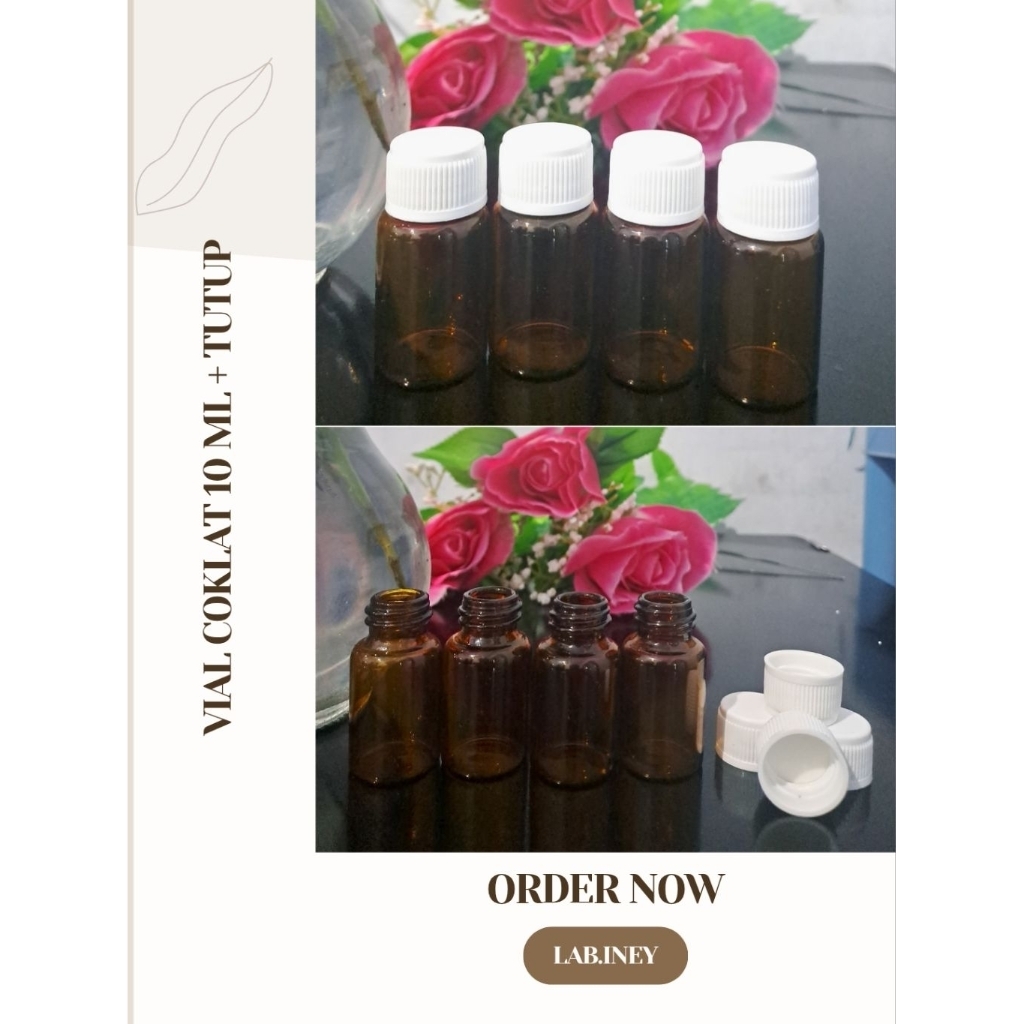 Vial Coklat 10ml || Vial Kaca Coklat 10ml || Botol Vial Coklat || Botol Vial Kaca Coklat