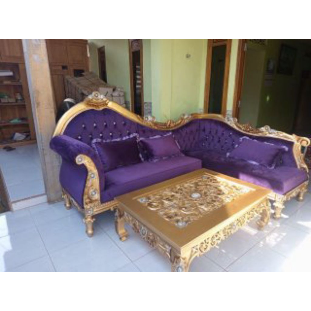 Sofa sudut mewah jati - kursi sudut jati - kursi tamu sudut jati - mebel jepara