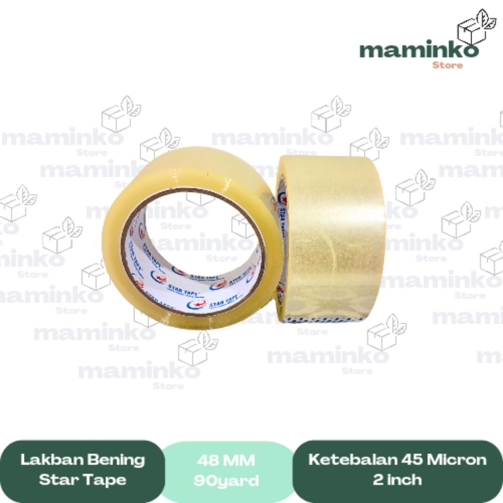 

Lakban Bening Star Tape Uk 48MM x 90Yard - BENING
