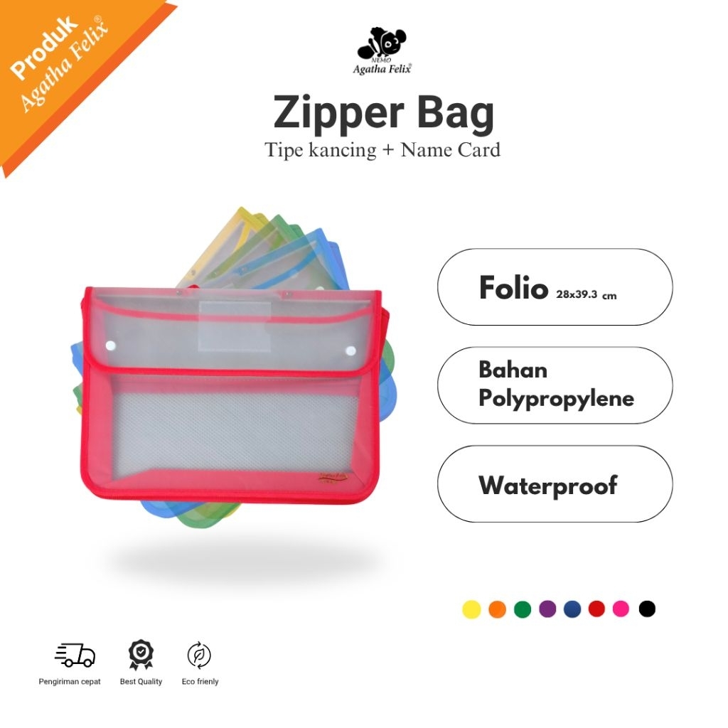 

Zipper Kancing 2 FELIX | School Bag Kancing Sisipan Jala Seleting