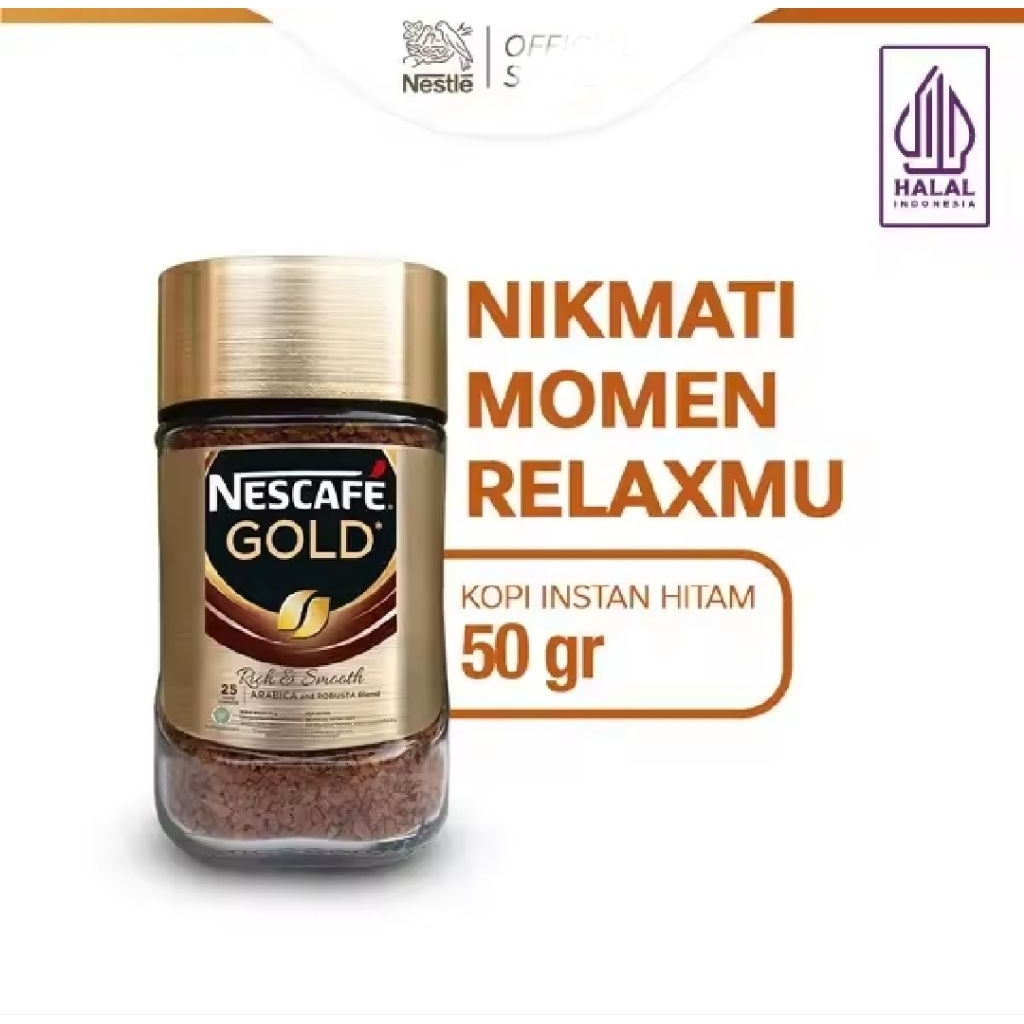 

Nescafe GOLD Kopi Instant Kopi Hitam 50g Jar