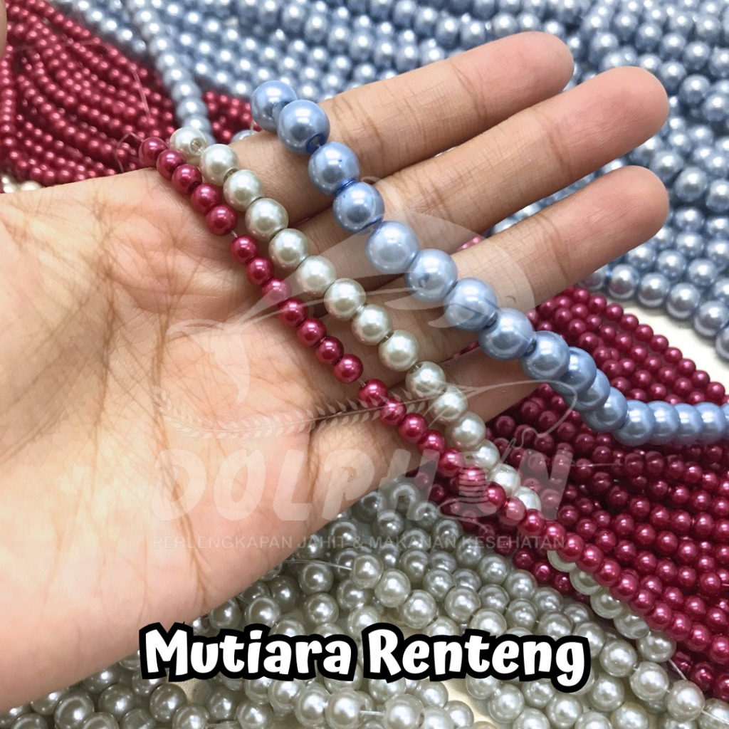 [Per Renteng] Mutiara Sintetis Berat 3 mm & 8 mm / Mutiara Payet Bulat PREMIUM