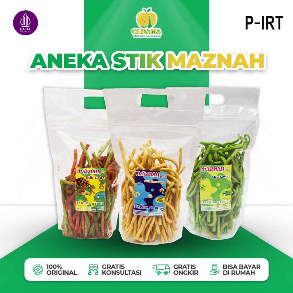 

Aneka Stik Rasa Bawang / Cabe / Kelor 200gr Oleh Oleh Khas Batu Malang | Camilan Stick Gurih Renyah