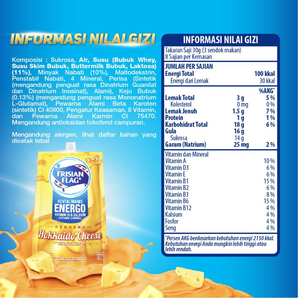 

Frisian Flag Kental Manis Hokkaido Cheese Pouch 240g