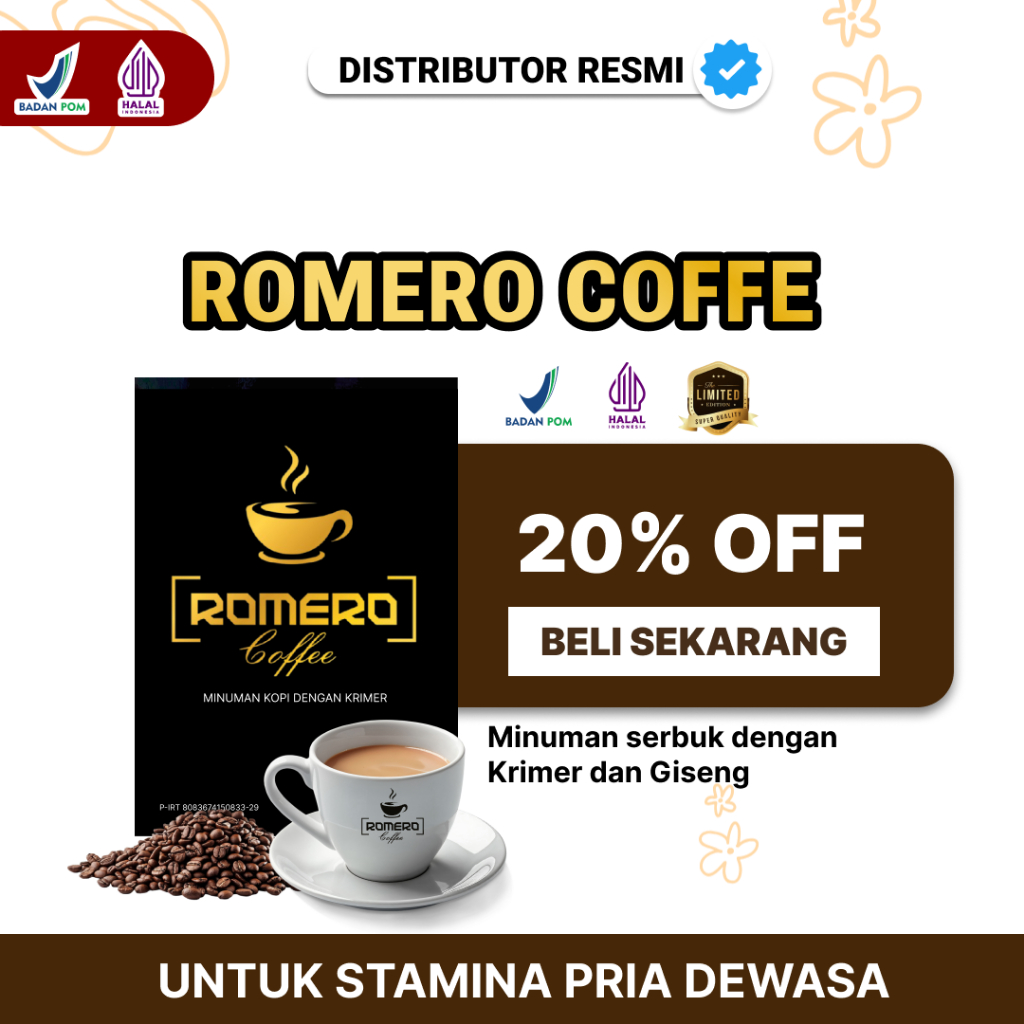 

KOPI ROMERO ORIGINAL KOPI PASUTRI COCOK UNTUK TEMPUR BARENG ISTRI HALAL BPOM