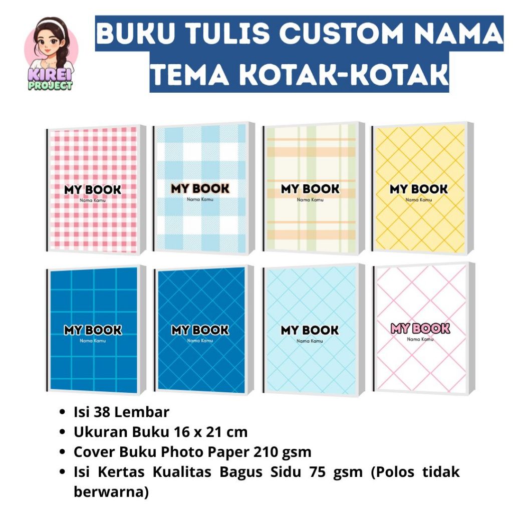 

Buku Tulis Custom Tema Kotak Kotak 38 Lembar By Kirei Project