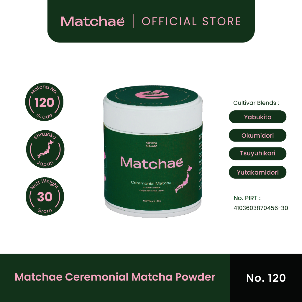 

MATCHAE - Japanese Shizuoka Pure Ceremonial Matcha Powder No.120 30/100gr [Ready Stock!!]