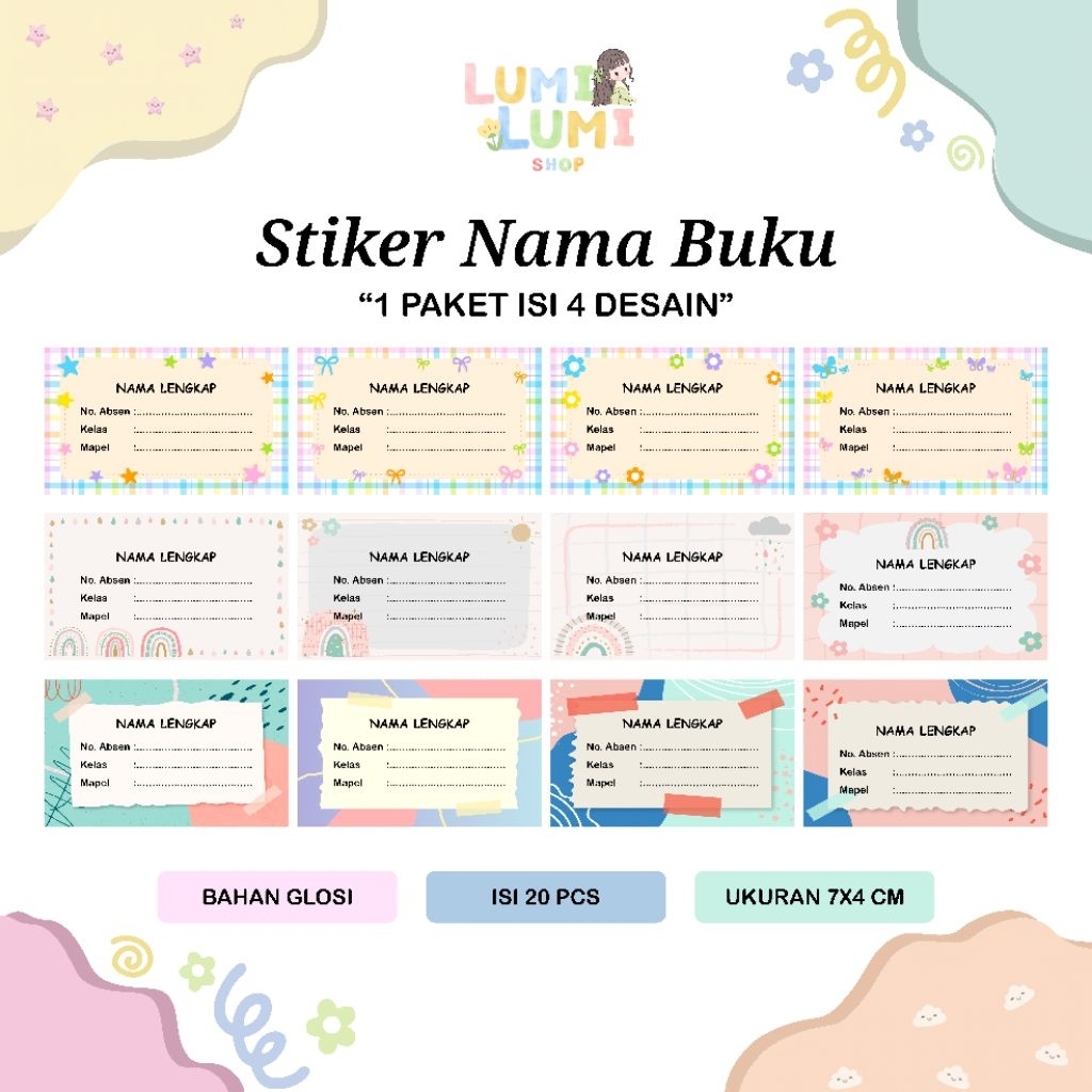 

STIKER / LABEL BUKU CUSTOM NAMA