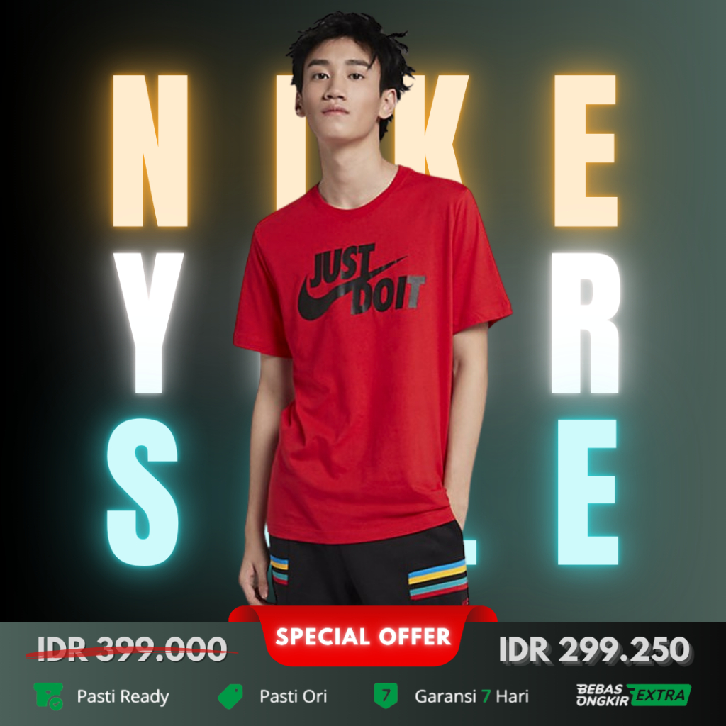 Nike Kaos Sportswear Pria Just Do It Swoosh - Merah