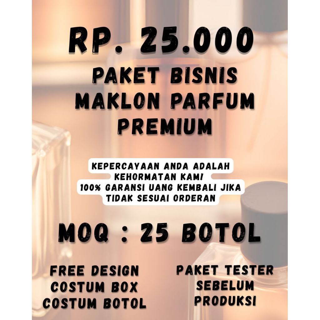 Maklon Parfum - PAKET BISNIS PARFUM MURAH MOQ 25 BOTOL