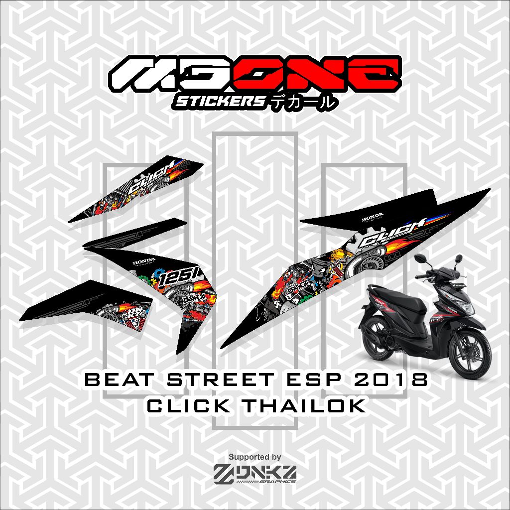 Stiker Beat Street OLD, Beat ESP  Decal Striping Beat Street 2018, Beat ESP Premium Desain Thailook 