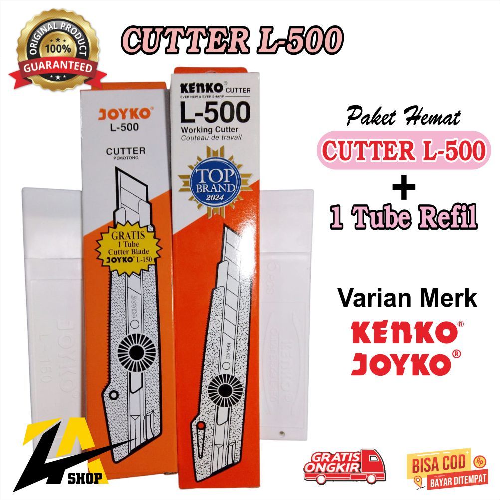 

CUTTER BESAR JOYKO + REFIL ISI, CUTER BESAR KENKO L -500 (18 Mm Blade) HARGA CUTER + 1 TUBE REFIL