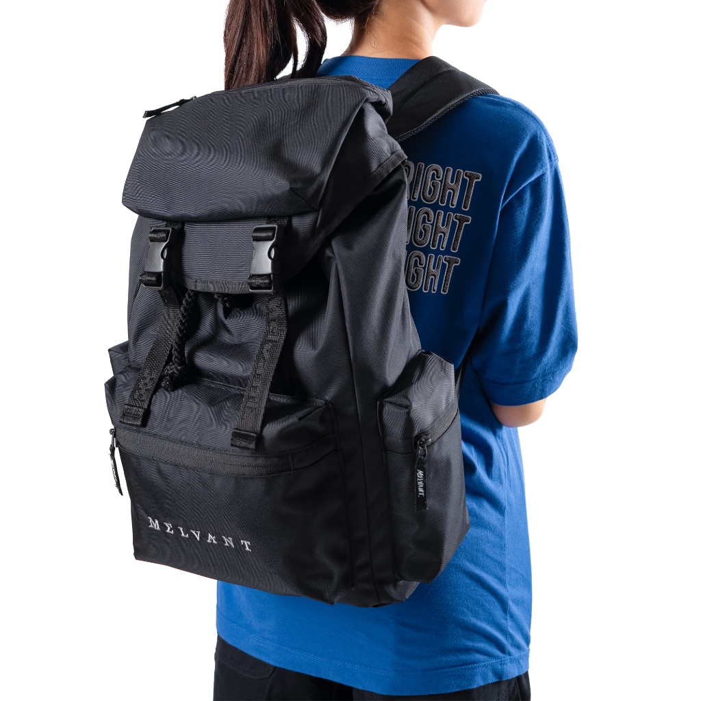 Terbaru Melvant - Mbp Brody Black Backpack Bag Tas Ransel Hitam Pria