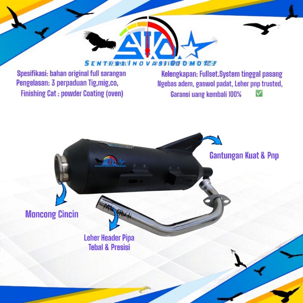 KNALPOT MDM STANDAR RACING MONCONG CINCIN (TB VARIO) KNALPOT METIC BEAT DELUXE BEAT KARBU MIO SPORTY