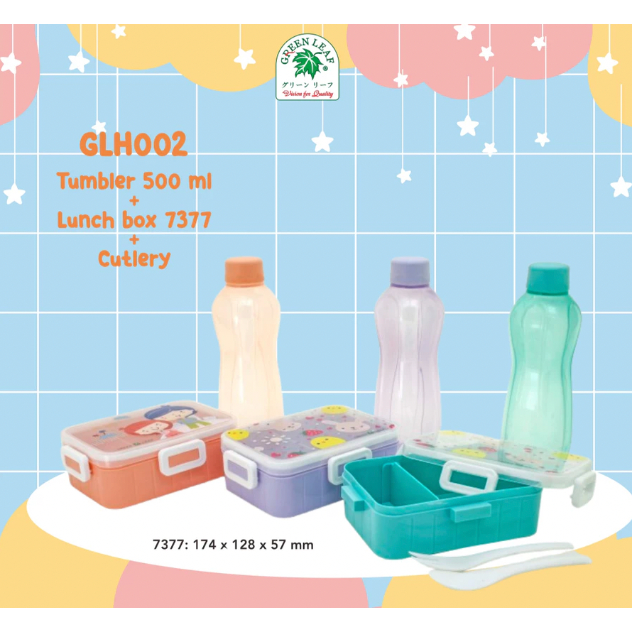 Green Leaf Tempat Makan COOL DUO SET 7377 (GLH002) | Bontot + Botol Minum Set