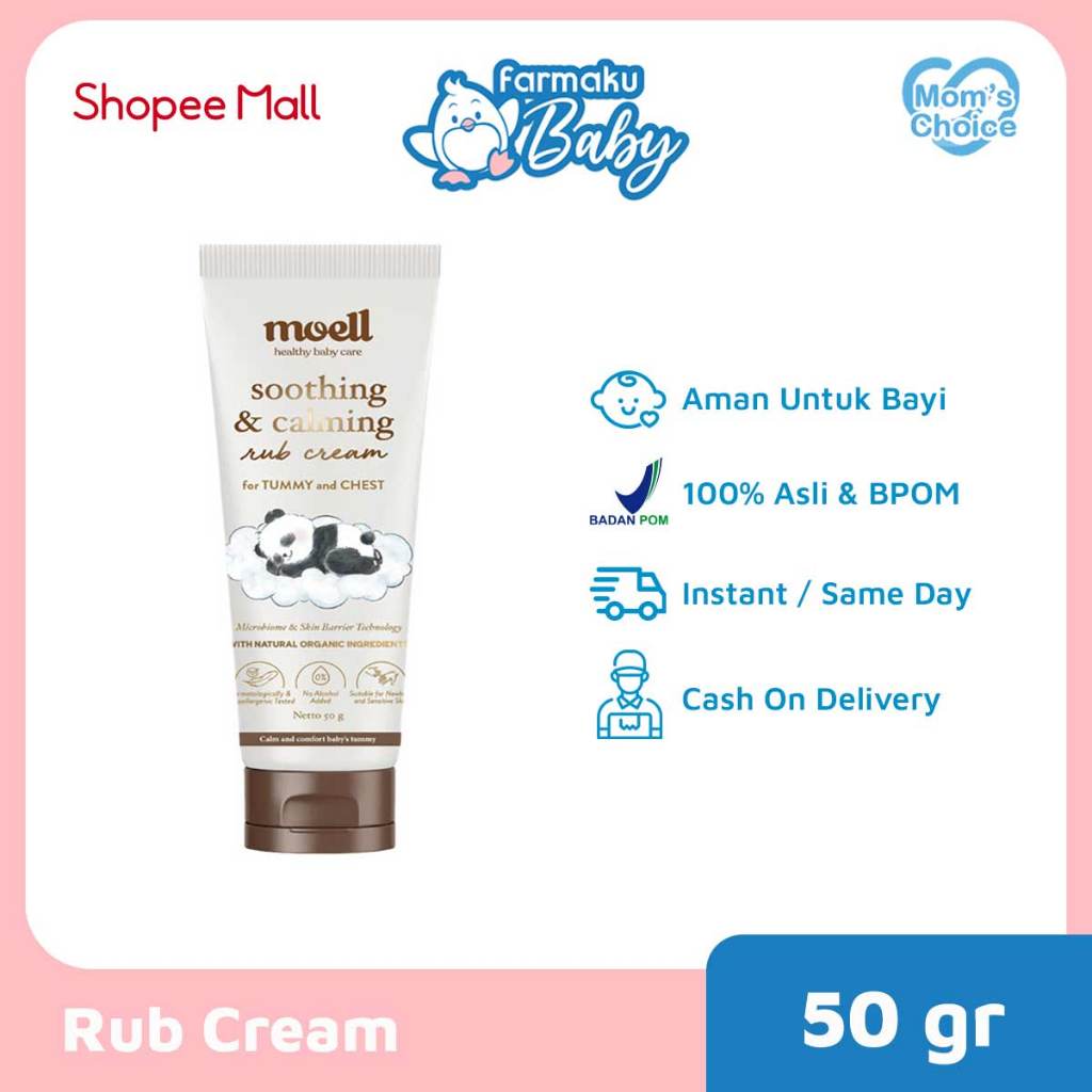 Moell Soothing & Calming Rub Cream 50 gr - Krim Penghangat Tubuh Bayi