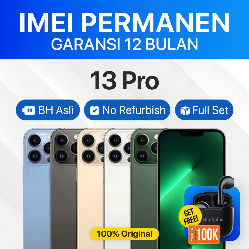 iPhone 13 Pro ex iBox Beacukai IMEI Permanen Garansi 12 Bln 100% Original Second Resmi FULLSET BC 12