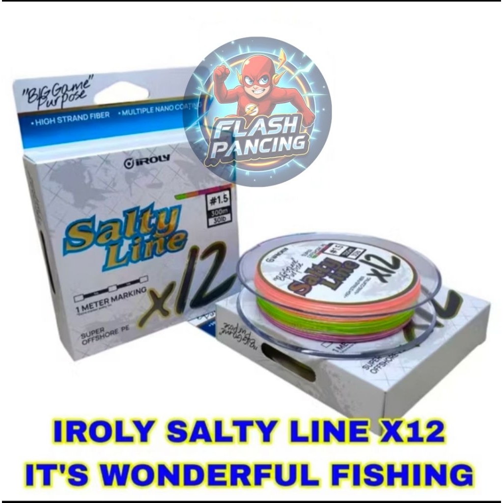 SENAR PE IROLY SALTY LINE X12 (PE 1.0-8.0) - 300M MULTI COLOR