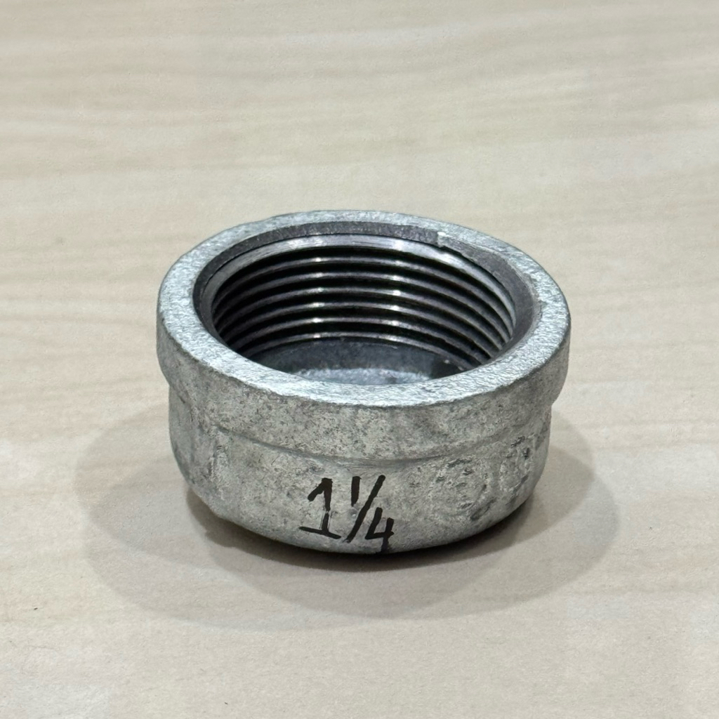 (HARGA 1buah) Dop besi galvanis 1-1/4” inci tutup drat dalam besi 1.25” inci plug las besi end cap b