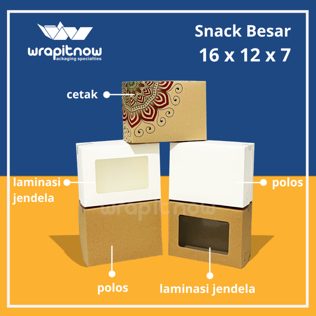 

dus kraft laminasi 16x12x7 R5 dus snack tasyakuran arisan jajanan pasar bolen soes terang bulan