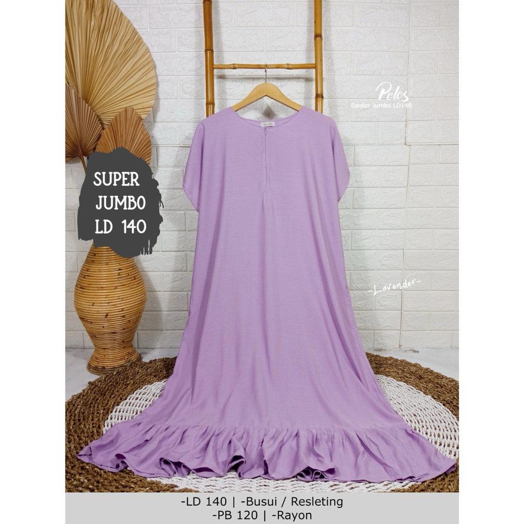 Daster Polos Rempel Panjang Jumbo LD 140 Rayon Busui Friendly