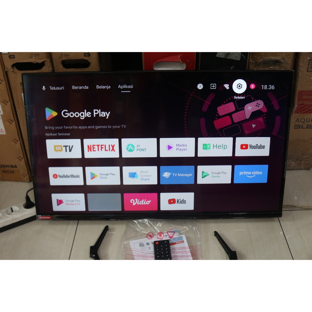 [+free palet kayu] TV SECOND LED CHANGHONG 32 INCH ANDROID TV YOUTUBE WIFI NETFLIX HDMI BLUETOOHT RE