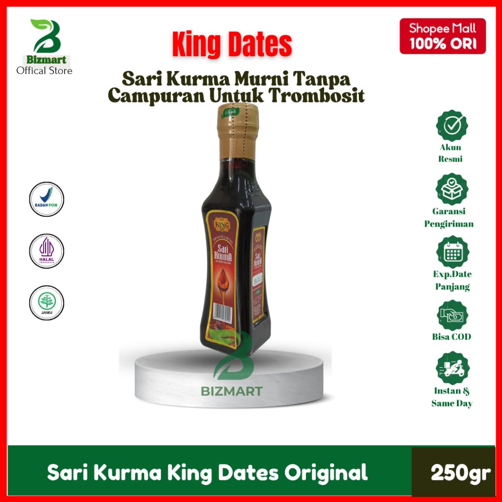 

Sari Kurma King Dates Sarikurma 100% Murni Tanpa Campuran fruktosa & Glukosa Buatan Asli Original