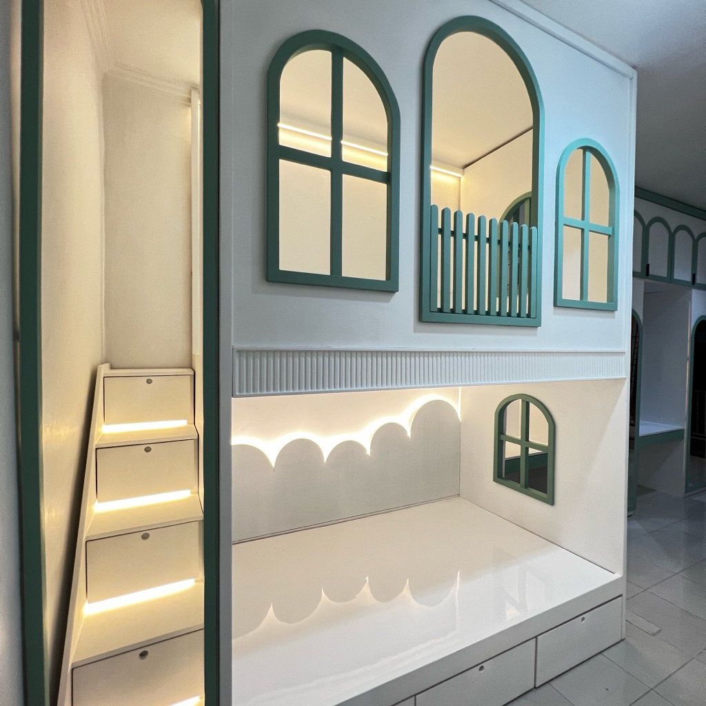 tempat tidur anak tingkat keren / ranjang tingkat anak 120x200x270
