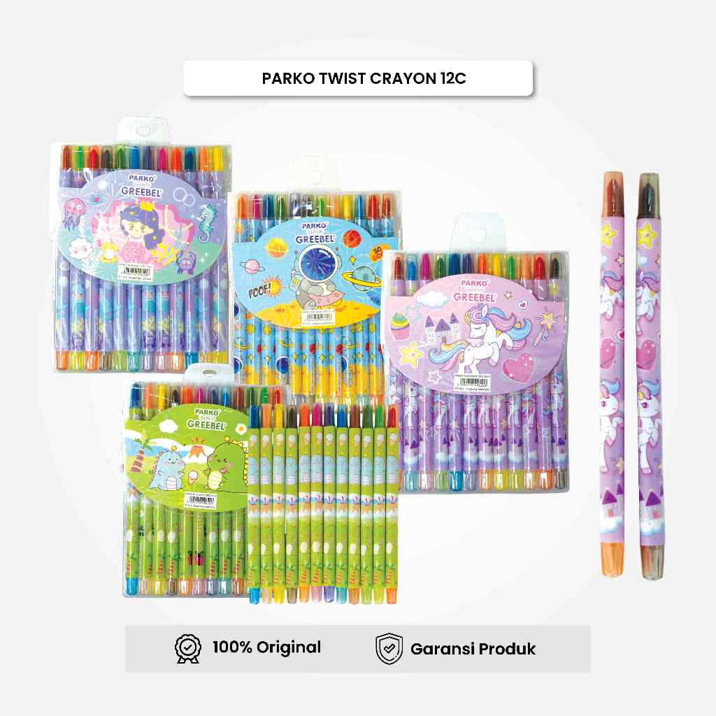 

PARKO Crayon Putar / Krayon Twist 12 Warna / Twist Crayon Putar