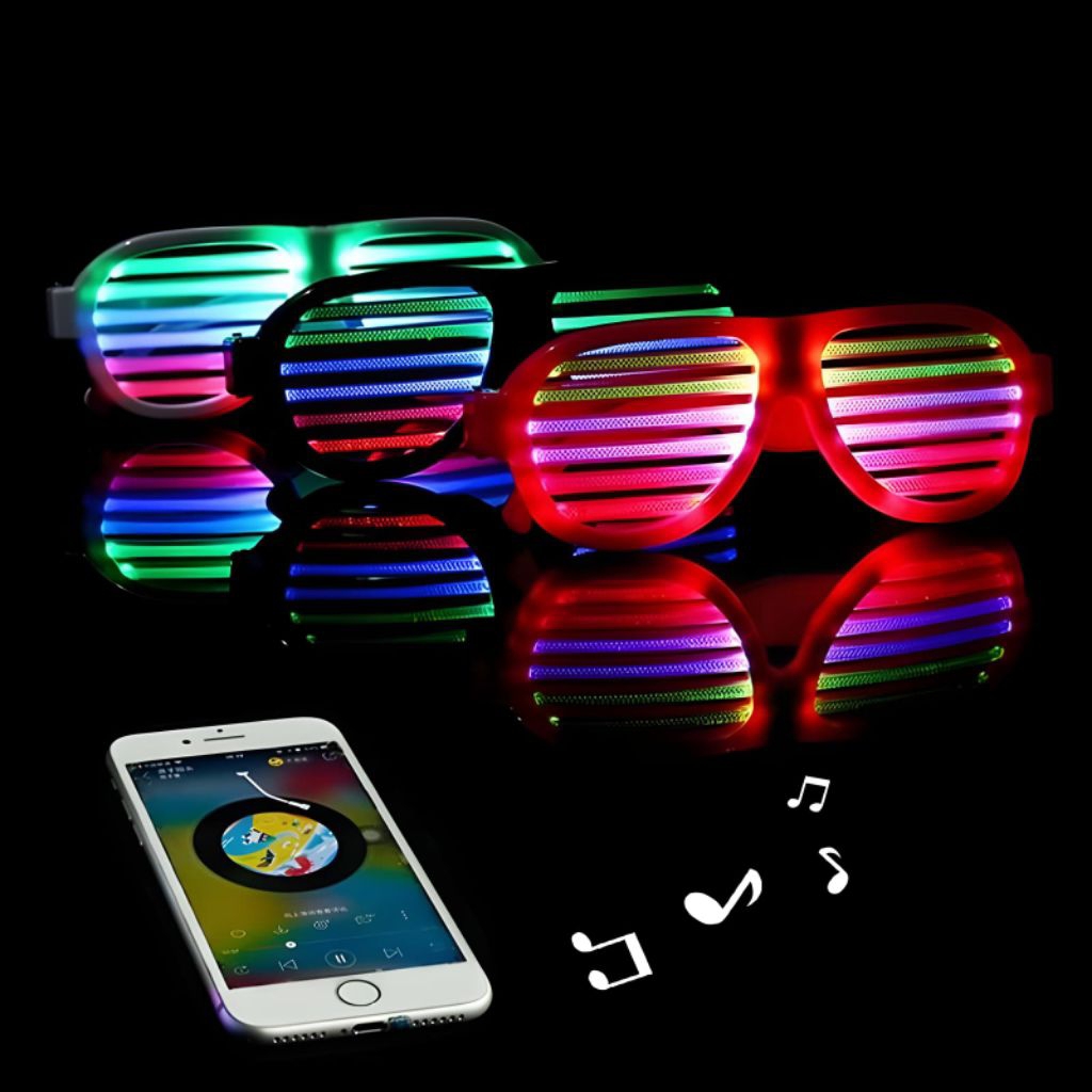 kacamata lampu LED garis sensor suara