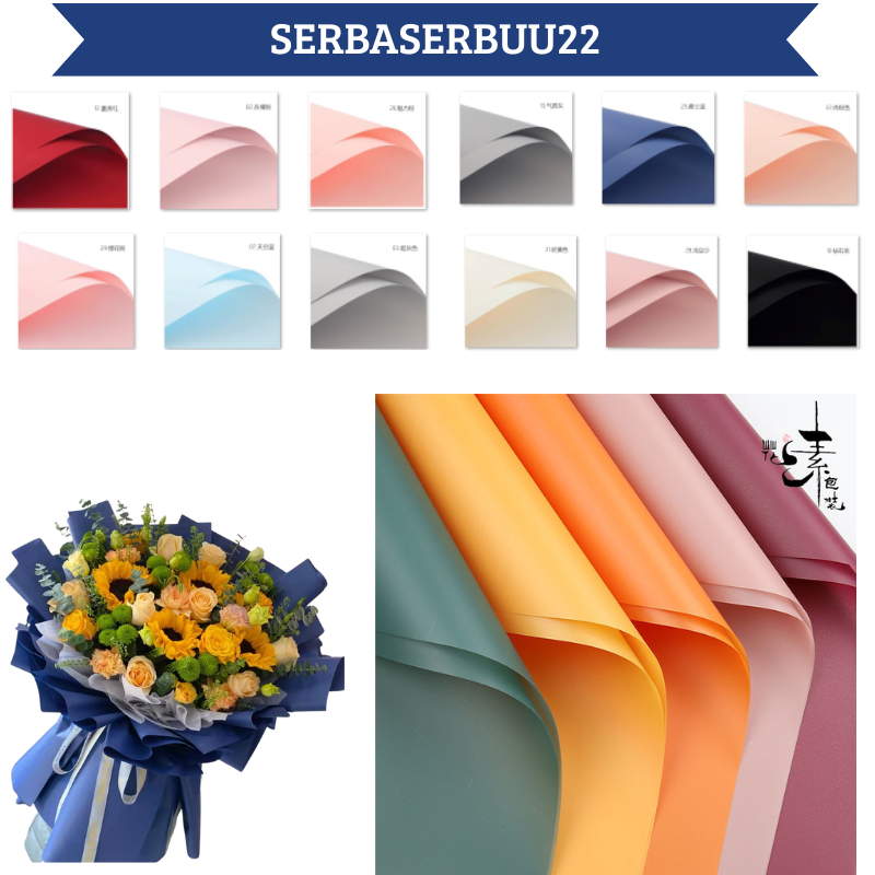 

Flower Wrapping Kertas Buket Polos Full Color Solid Cellophane Waterproof KB03 SS22