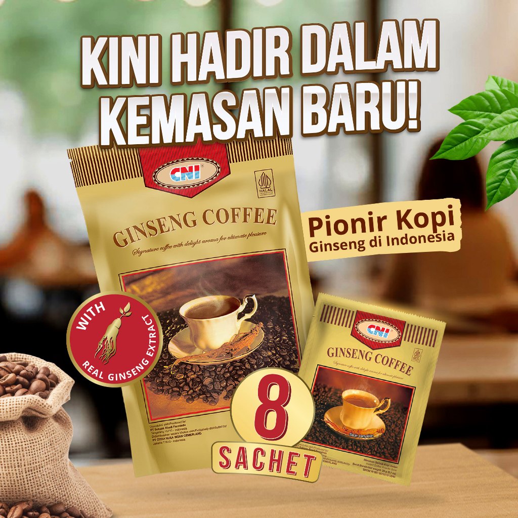 

CNI Ginseng Coffee isi 8 sachet