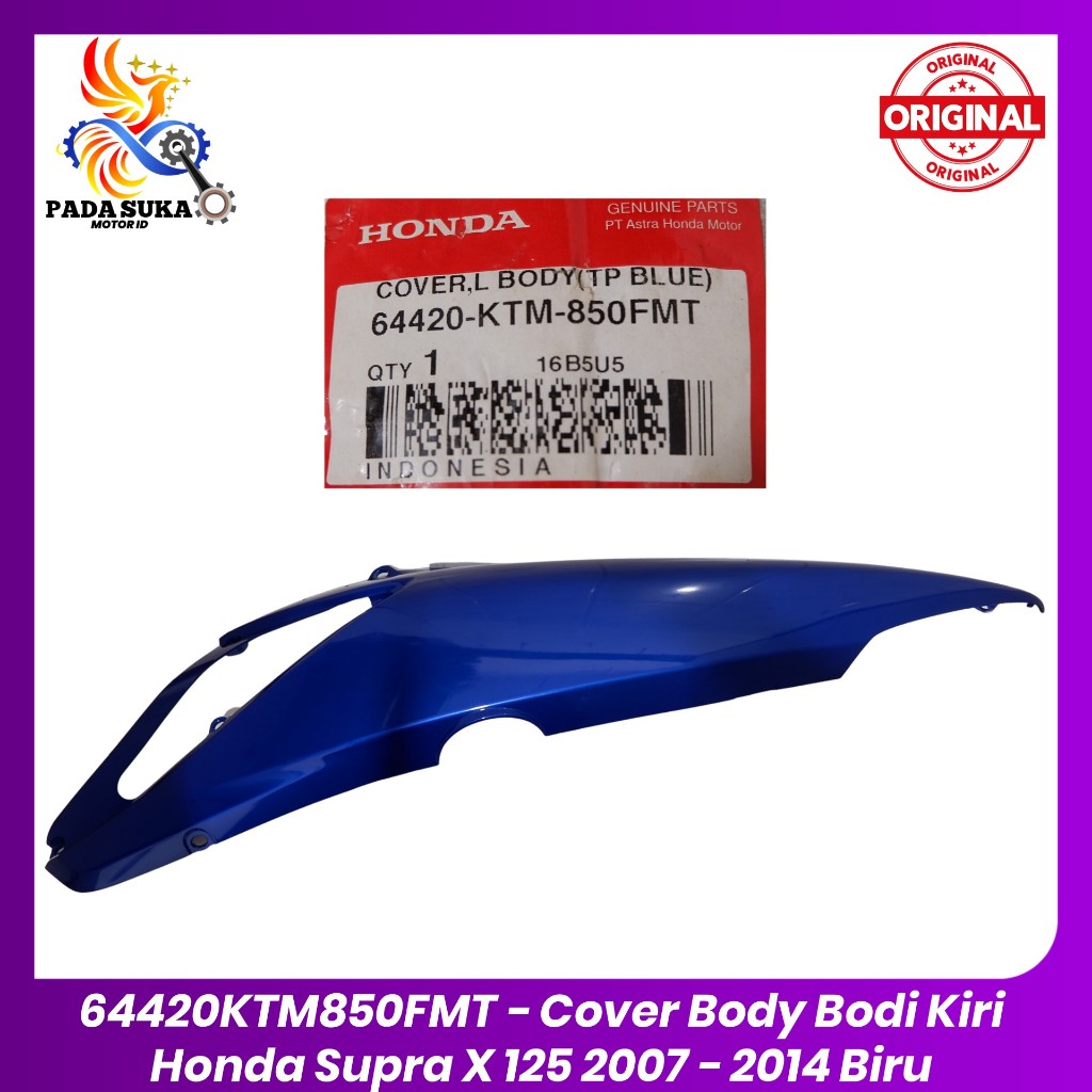 Cover Body Bodi Kiri Honda Supra X 125 Old Lama Biru / 64420KTM850FMT Original AHM 100%