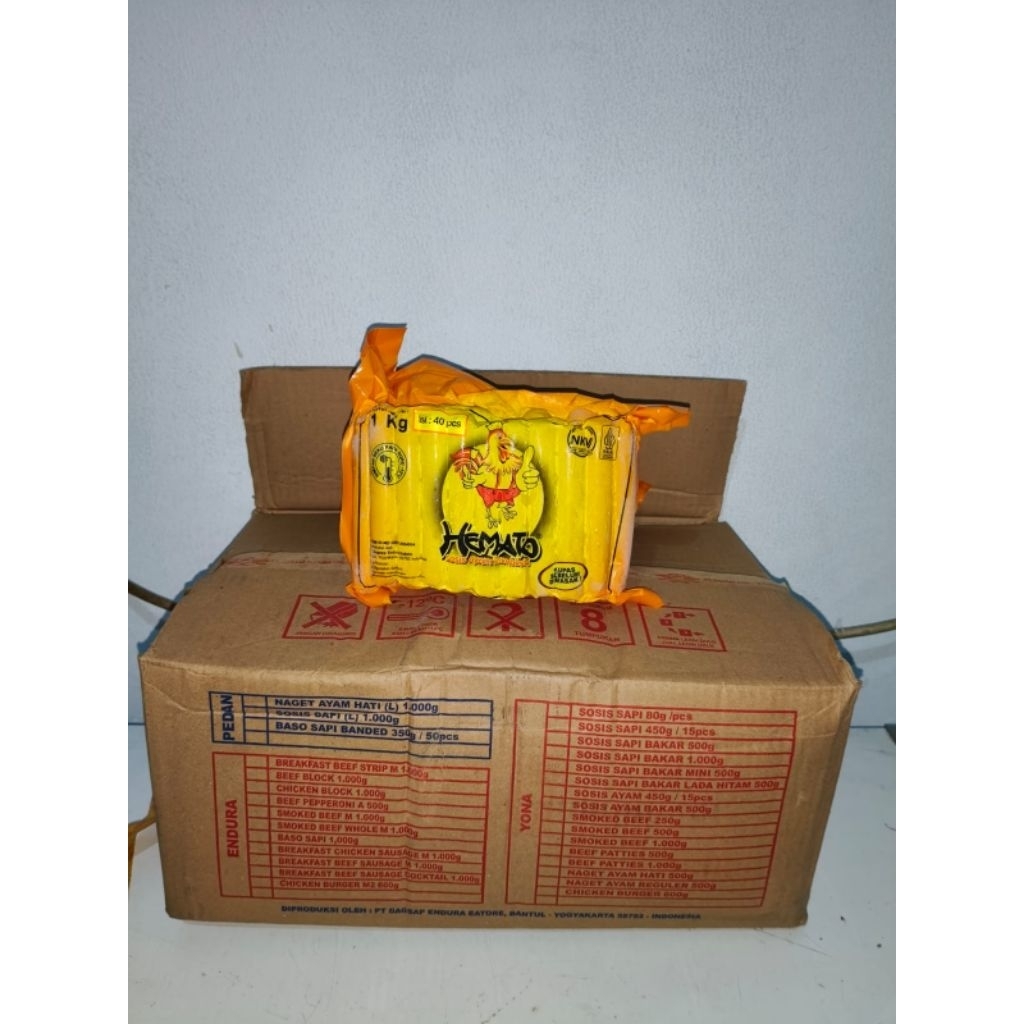 

HEMATO SOSIS AYAM 1kg isi 40's | 1 KARTON ISI 10 PACK
