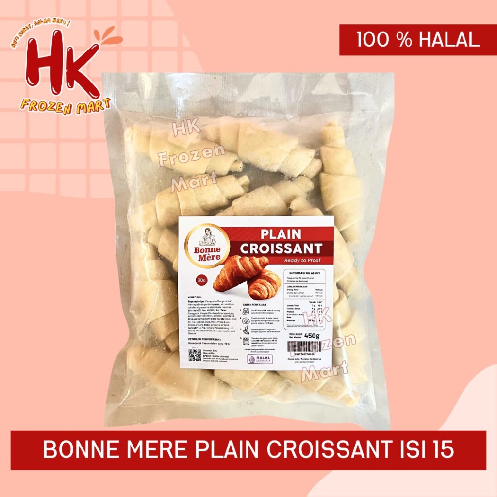 

INSTAN ONLY Bonne Mere Plain Croissant isi 15 pcs | croffle puff pastry baking HK Frozen Mart