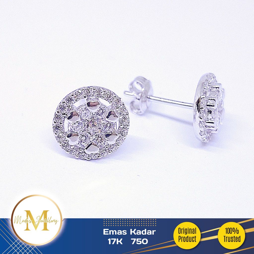 MODIS JEWELLERY - Anting Tusuk Bulat Putih - 17k 750