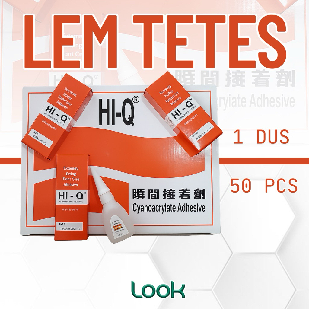 

[ 50 Pcs ] Lem HI-Q | Lem Tetes | Lem Serbaguna 1 Dus