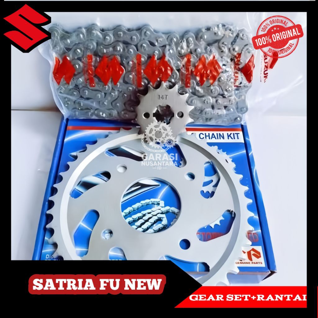 GEAR SET SATRIA FU NEW ger set + rantai Satria Fu New