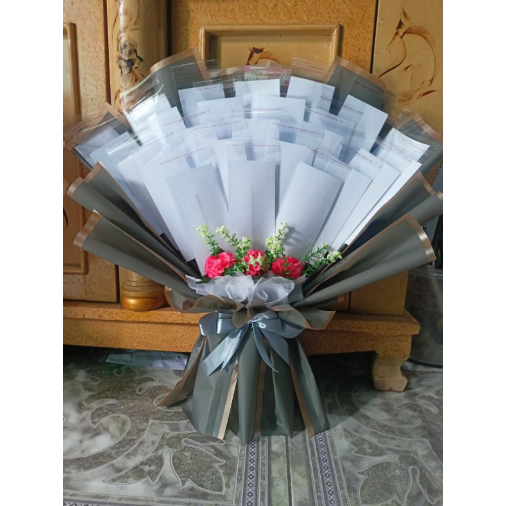 buket uang kosong 30lembar/buket uang kosong 30lembar+bunga