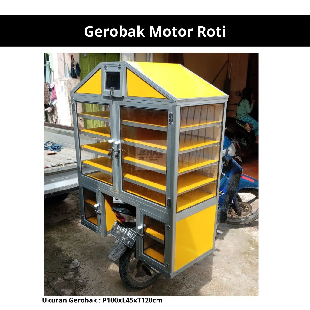 Gerobak Motor Roti P100xL45xT120cm