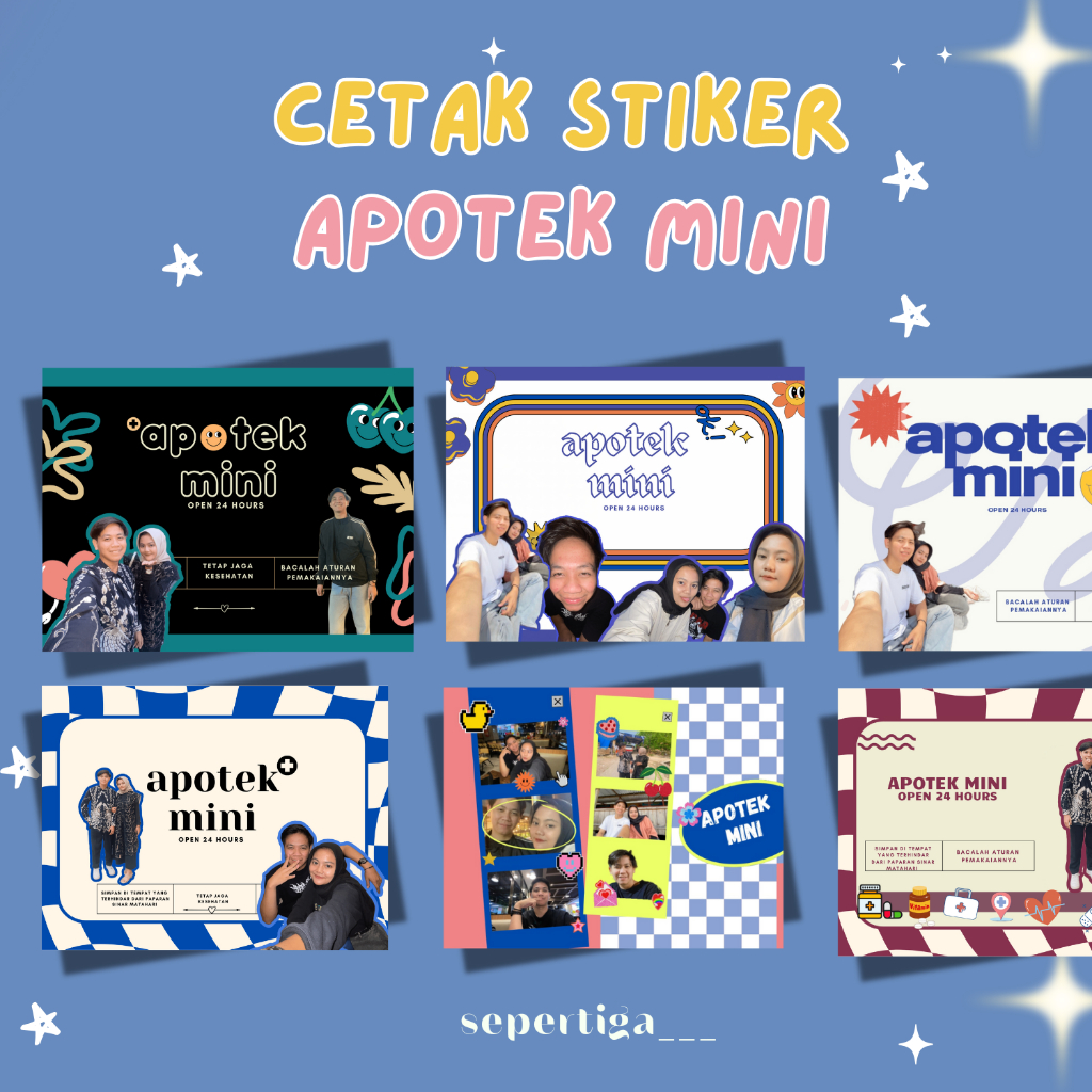 STIKER UNTUK APOTEK MINI LUCU
