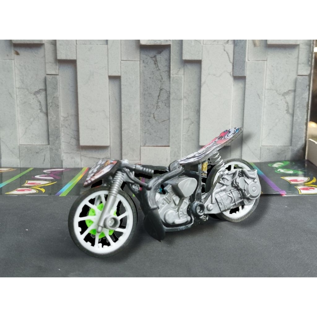 miniatur motor drag 2 mesin full modif sudah ceper