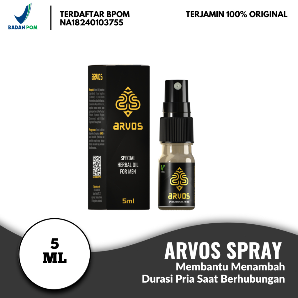 ARVOS SPRAY ORIGINAL - 0bat kuat tahan lama pria berhubungan intim