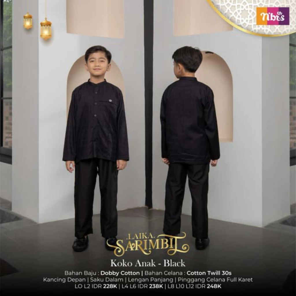 LAIKA KOKO ANAK BUSANA MUSLIM BLACK BY NIBRAS