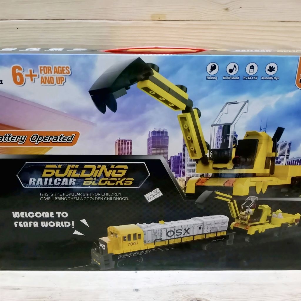 kereta api fenfa building railcars brick kereta api excavator keruk construction train brick