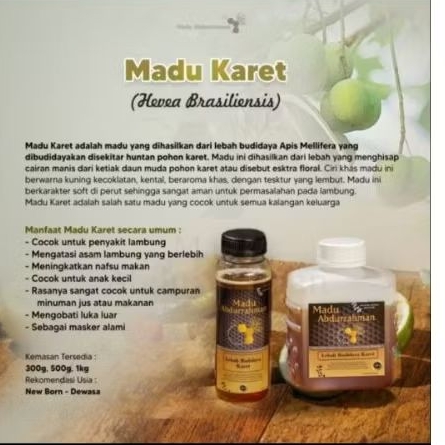 

100% madu murni Abdurahman, madu karet kemasan 300gr, 500gr dan 1kg