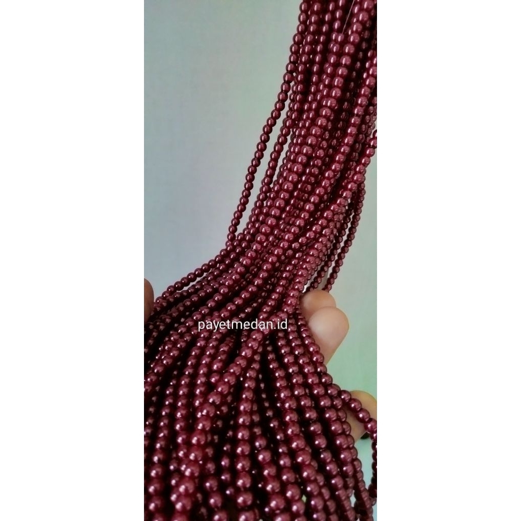 Payet Mutiara sintetis ukuran 4mm mote berat