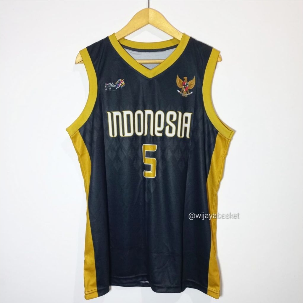 JERSEY BASKET REPRO TIMNAS INDONESIA SEA GAMES 2017 #5 WUYSANG - HITAM